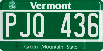 VT license plate PJQ436
