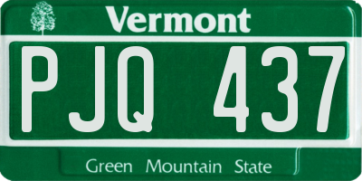 VT license plate PJQ437