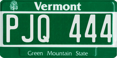 VT license plate PJQ444