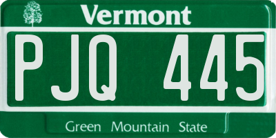 VT license plate PJQ445