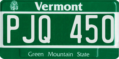 VT license plate PJQ450