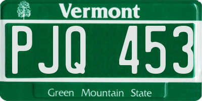 VT license plate PJQ453