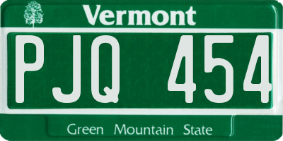 VT license plate PJQ454