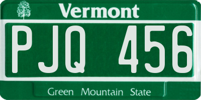VT license plate PJQ456