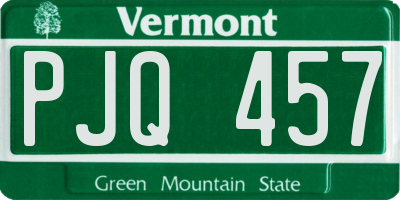VT license plate PJQ457