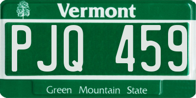 VT license plate PJQ459