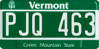 VT license plate PJQ463