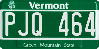VT license plate PJQ464