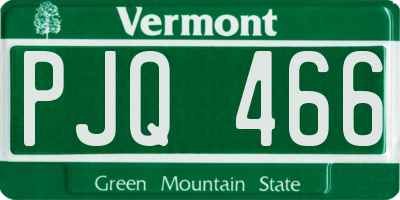 VT license plate PJQ466