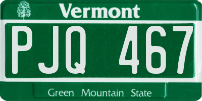 VT license plate PJQ467