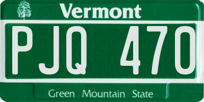 VT license plate PJQ470