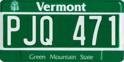 VT license plate PJQ471