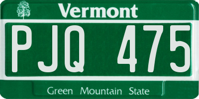 VT license plate PJQ475