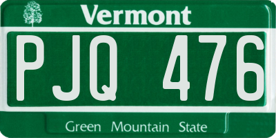 VT license plate PJQ476