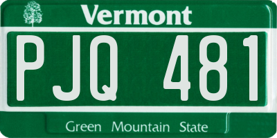 VT license plate PJQ481