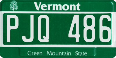 VT license plate PJQ486
