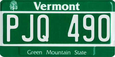 VT license plate PJQ490