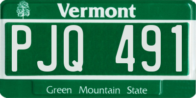 VT license plate PJQ491