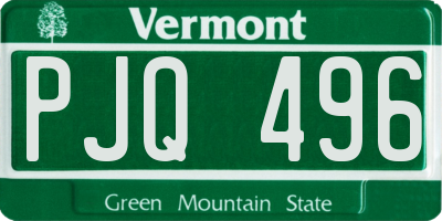 VT license plate PJQ496