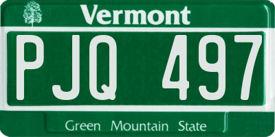 VT license plate PJQ497