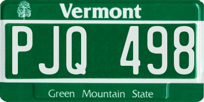 VT license plate PJQ498