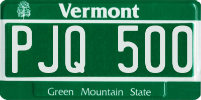VT license plate PJQ500