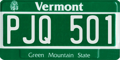 VT license plate PJQ501