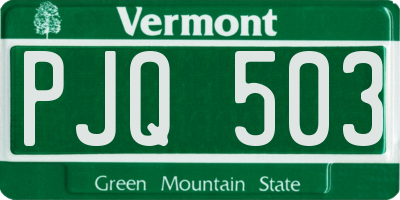 VT license plate PJQ503