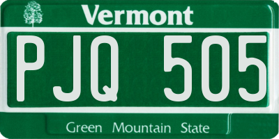 VT license plate PJQ505