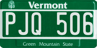 VT license plate PJQ506