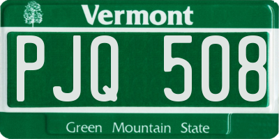 VT license plate PJQ508