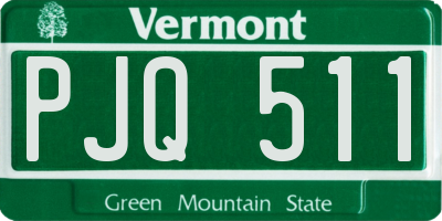 VT license plate PJQ511