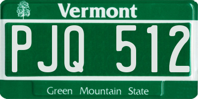 VT license plate PJQ512
