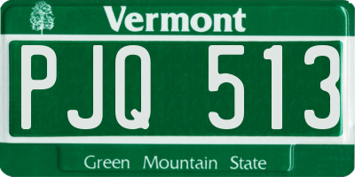 VT license plate PJQ513