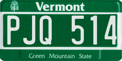 VT license plate PJQ514