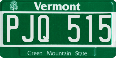 VT license plate PJQ515
