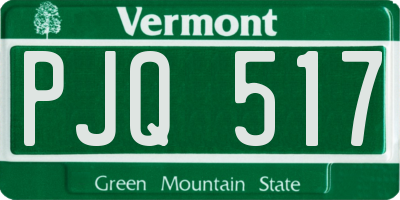 VT license plate PJQ517