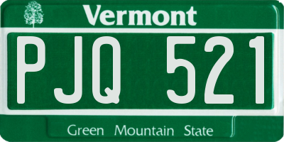VT license plate PJQ521