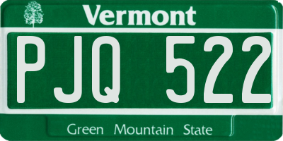 VT license plate PJQ522