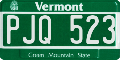 VT license plate PJQ523