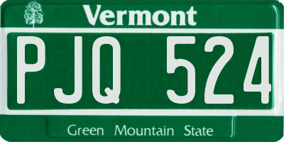 VT license plate PJQ524