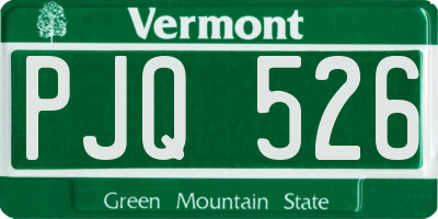 VT license plate PJQ526