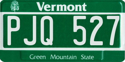 VT license plate PJQ527