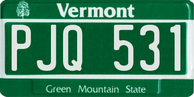 VT license plate PJQ531