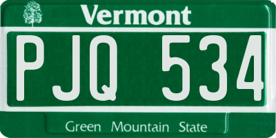 VT license plate PJQ534