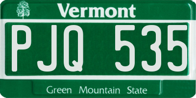 VT license plate PJQ535