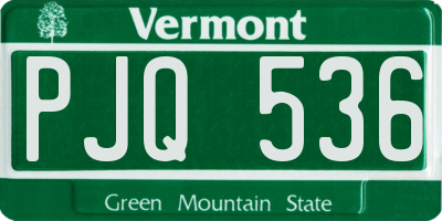 VT license plate PJQ536
