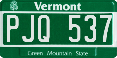 VT license plate PJQ537