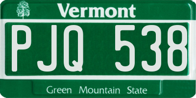 VT license plate PJQ538