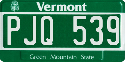 VT license plate PJQ539